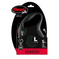 FLEXI Smycz automatyczna New Classic L taśma 5 m czarna - Zdjęcie 1