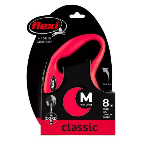FLEXI Smycz automatyczna New Classic M linka 8 m czerwona