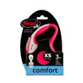 FLEXI Smycz automatyczna New Comfort XS taśma 3 m czerwona - Zdjęcie 1
