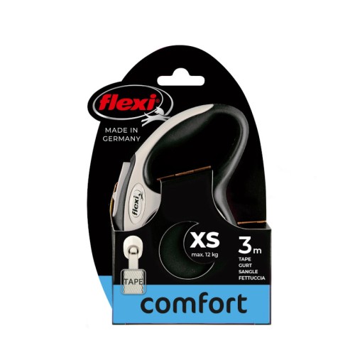 FLEXI Smycz automatyczna New Comfort XS taśma 3 m czarna