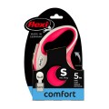 FLEXI Smycz automatyczna New Comfort S taśma 5 m czerwona - Zdjęcie 1