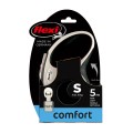 FLEXI Smycz automatyczna New Comfort S taśma 5 m czarna - Zdjęcie 1