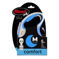 FLEXI Smycz automatyczna New Comfort M taśma 5 m niebieska - Zdjęcie 1