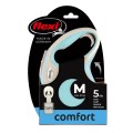 FLEXI Smycz automatyczna New Comfort M taśma 5 m, błękitna - Zdjęcie 1