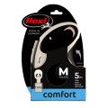 FLEXI Smycz automatyczna New Comfort M taśma 5 m czarna - Zdjęcie 1
