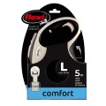 FLEXI Smycz automatyczna New Comfort L taśma 5 m czarna - Zdjęcie 1