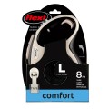 FLEXI Smycz automatyczna New Comfort L taśma 8 m czarna - Zdjęcie 1