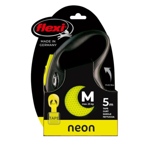 FLEXI Smycz automatyczna NEW NEON M 5 m taśma