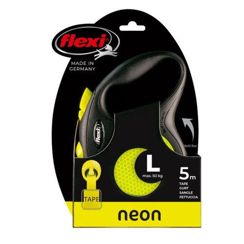 FLEXI Smycz automatyczna NEW NEON L 5 m taśma