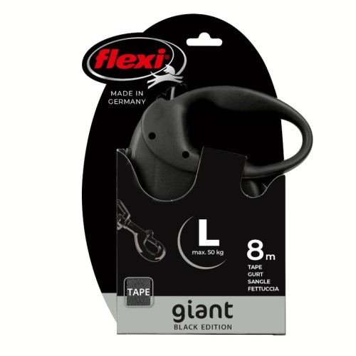 FLEXI Smycz automatyczna dla psa GIANT BLACK taśma L 8m