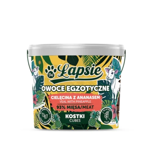 ŁAPSIE Mięsno owocowe kostki Cielęcina z ananasem, 160 g