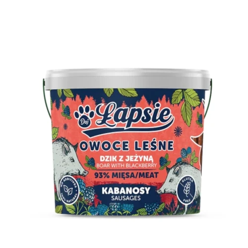 ŁAPSIE Mięsno owocowe kabanosy Dzik z jeżyną, 160 g