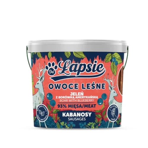 ŁAPSIE Mięsno owocowe kabanosy Jeleń z borówką, 160 g