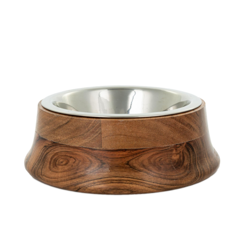 BARRY KING Miska stalowa w drewnianej oprawie dla psa i kota, 12cm