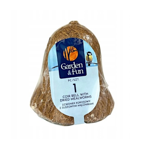 GARDEN & FUN Dzwonek tłuszczowy z larwami mącznika, z włókna kokosowego, 250 g