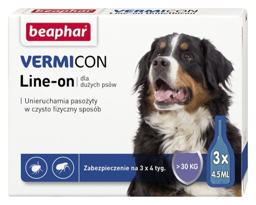 BEAPHAR Vermicon Krople na kleszcze i pchły dla Psów L, 3 pipety