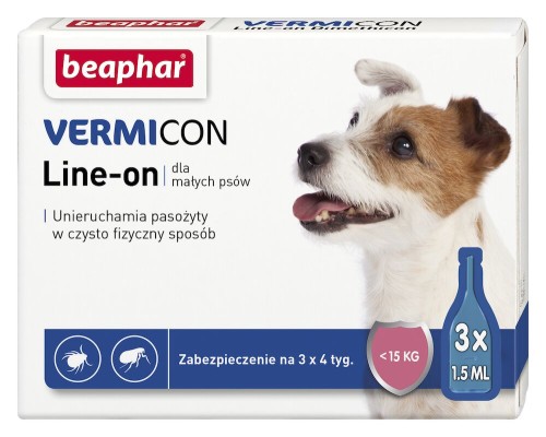 BEAPHAR Vermicon Krople na kleszcze i pchły dla Psów S, 3 pipety