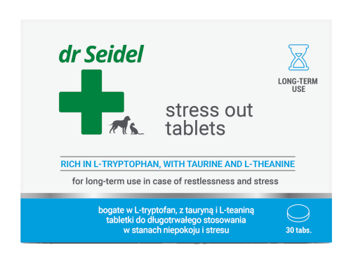 DR SEIDEL Tabletki Stress Out uspokajające dla psa i kota, 10 sztuk