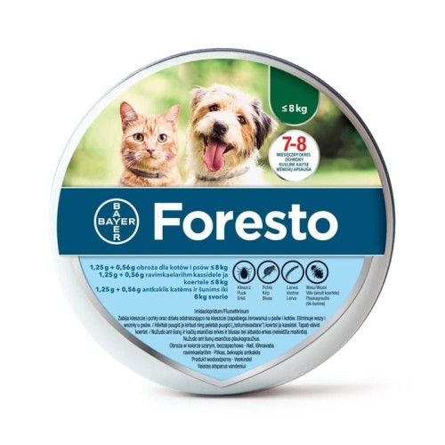 ELANCO Obroża FORESTO dla psów i kotów poniżej 8 kg