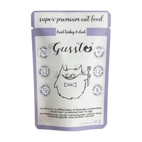 GUSSTO CAT - Świeży indyk z kaczką 85g