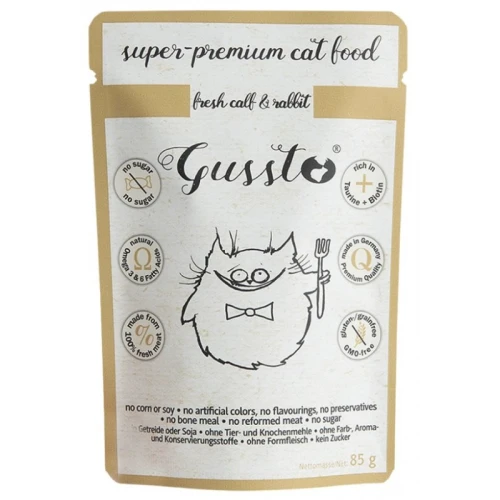 GUSSTO CAT - Świeża cielęcina z królikiem 85g
