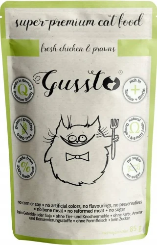 GUSSTO CAT - Świeży kurczak z krewetkami 85g