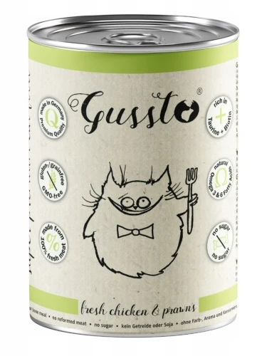 GUSSTO CAT - Świeży kurczak z krewetkami 400g