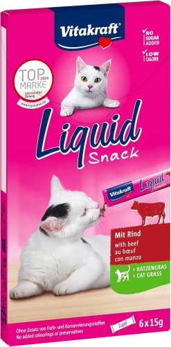VITAKRAFT CAT LIQUID SNACK Wołowina z inuliną, 6 szt