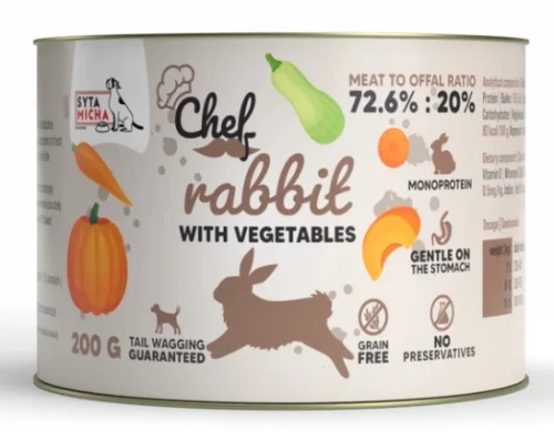 SYTA MICHA Karma Mokra CHEF Królik z warzywami 200g