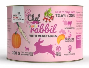 SYTA MICHA Karma Mokra CHEF Junior Królik z warzywami 200g