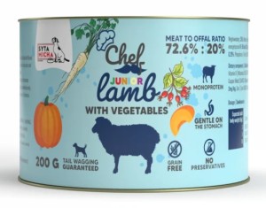 SYTA MICHA Karma Mokra CHEF Junior Jagnięcina z warzywami 200g