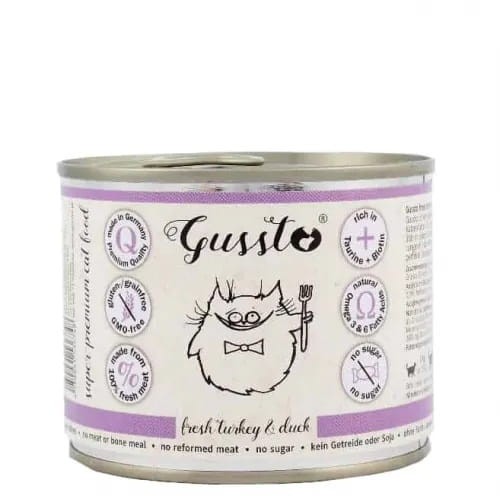 GUSSTO CAT - Świeży indyk z kaczką 200g
