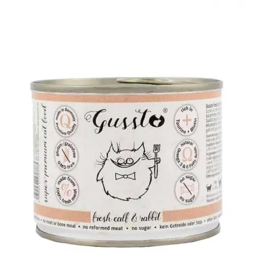 GUSSTO CAT - Świeża cielęcina z królikiem 200g