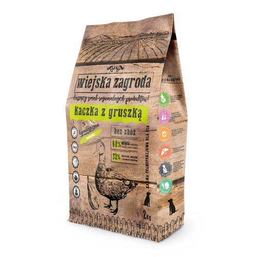 WIEJSKA ZAGRODA Kaczka z gruszką dla psów dorosłych, 2 kg