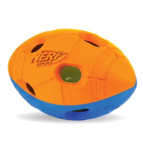 NERF Świecąca piłka footballowa LED, mała, niebieska/pomarańczowa