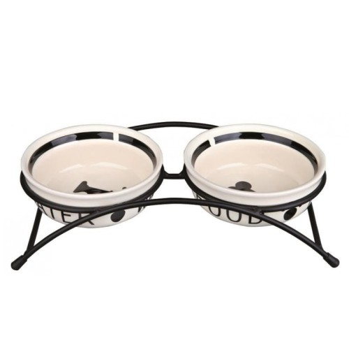 TRIXIE Zestaw misek „Eat on Feet”, 2 × 0.25 l/o 13 cm, czarno-biały