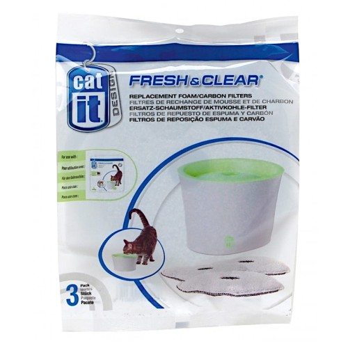 CATIT Wymienny filtr do fontanny wodnej FRESH & CLEAN, 3 sztuki