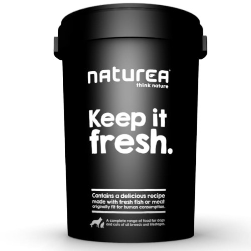 NATUREA Czarne wiadro na suchą karmę, 43 litry