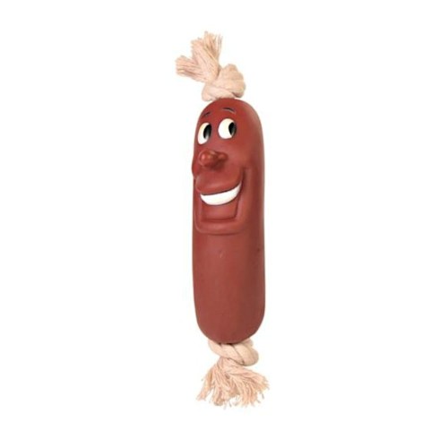 TRIXIE Zabawka dla psa Kiełbasa winylowa ze sznurem, 11 cm