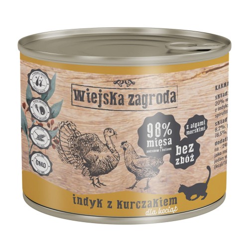 WIEJSKA ZAGRODA Indyk z kurczakiem dla kota 200 g