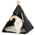 TRIXIE Fiilcowe legowisko TIPI dla psa i kota, antracyt, 55 X 65 X 55 cm - Zdjęcie 1