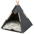 TRIXIE Fiilcowe legowisko TIPI dla psa i kota, antracyt, 55 X 65 X 55 cm - Zdjęcie 3