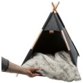 TRIXIE Fiilcowe legowisko TIPI dla psa i kota, antracyt, 55 X 65 X 55 cm - Zdjęcie 9