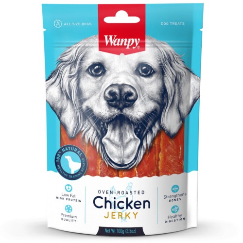 WANPY Pieczone w piecu kawałki kurczaka dla psa, 100 g