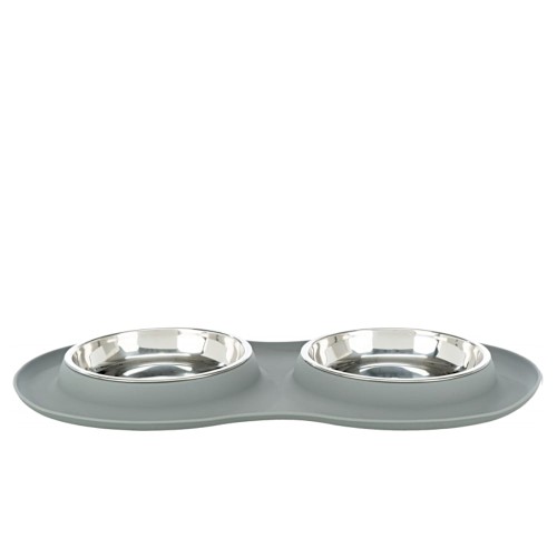 TRIXIE Zestaw misek dla psa i kota z silikonową podkładką 2 × 0.3 l/o 16 cm, 47 × 3 × 26 cm