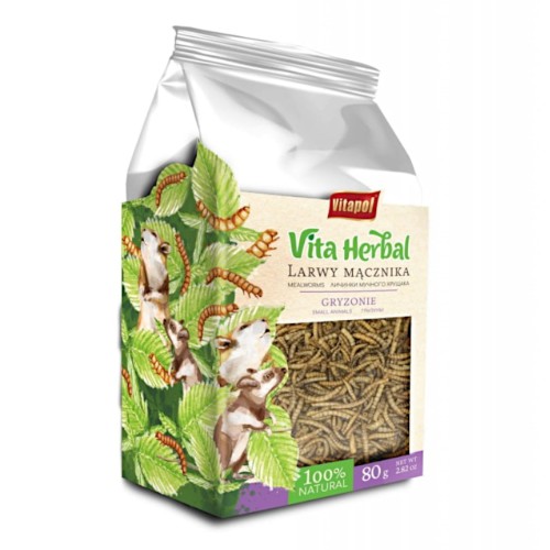 VITAPOL Vita Herbal LARWY MĄCZNIKA dla gryzoni, 80 g