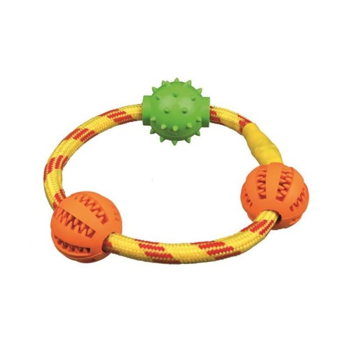 TRIXIE Sznur z piłkami dla psa DENTA FUN, o 20 cm