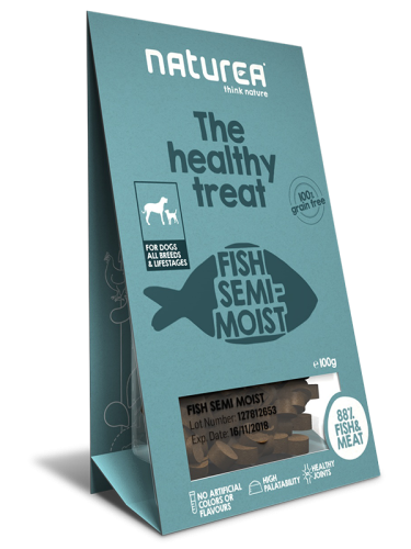 NATUREA Semi Moist treningowe przysmaki dla psów Ryba, 100g
