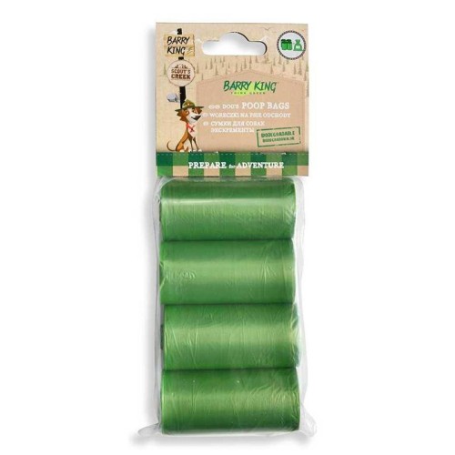BARRY KING Woreczki na psie odchody, 4 rolki x 20szt, zielone, biodegradowalne