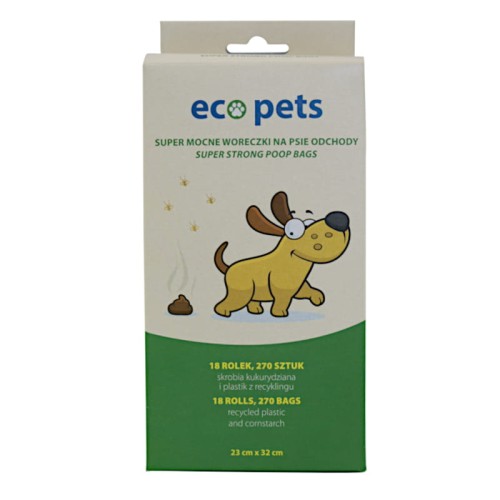 ECO PETS Ekologiczne worki na psie odchody 270 szt, (18 x 15 szt)
